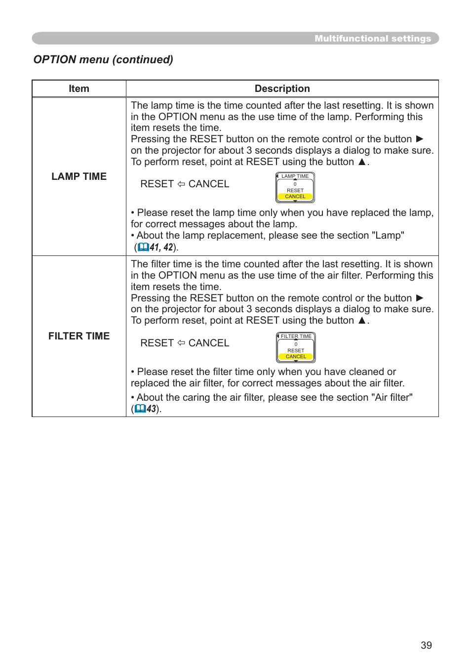 Option menu (continued) | Dukane 8064 User Manual | Page 41 / 70