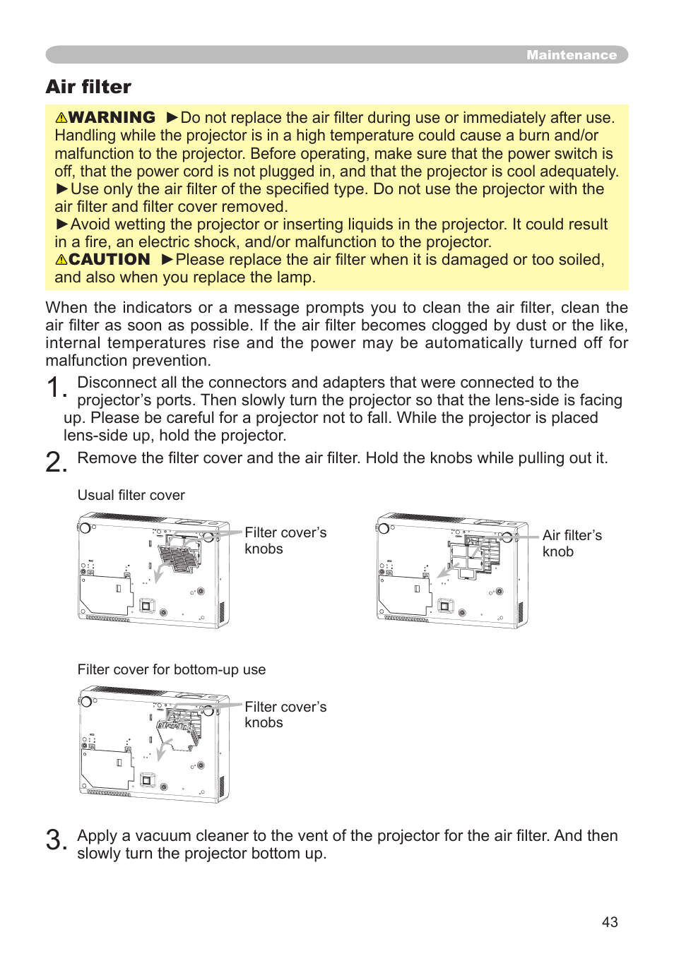 Air ﬁlter | Dukane 8064 User Manual | Page 45 / 70