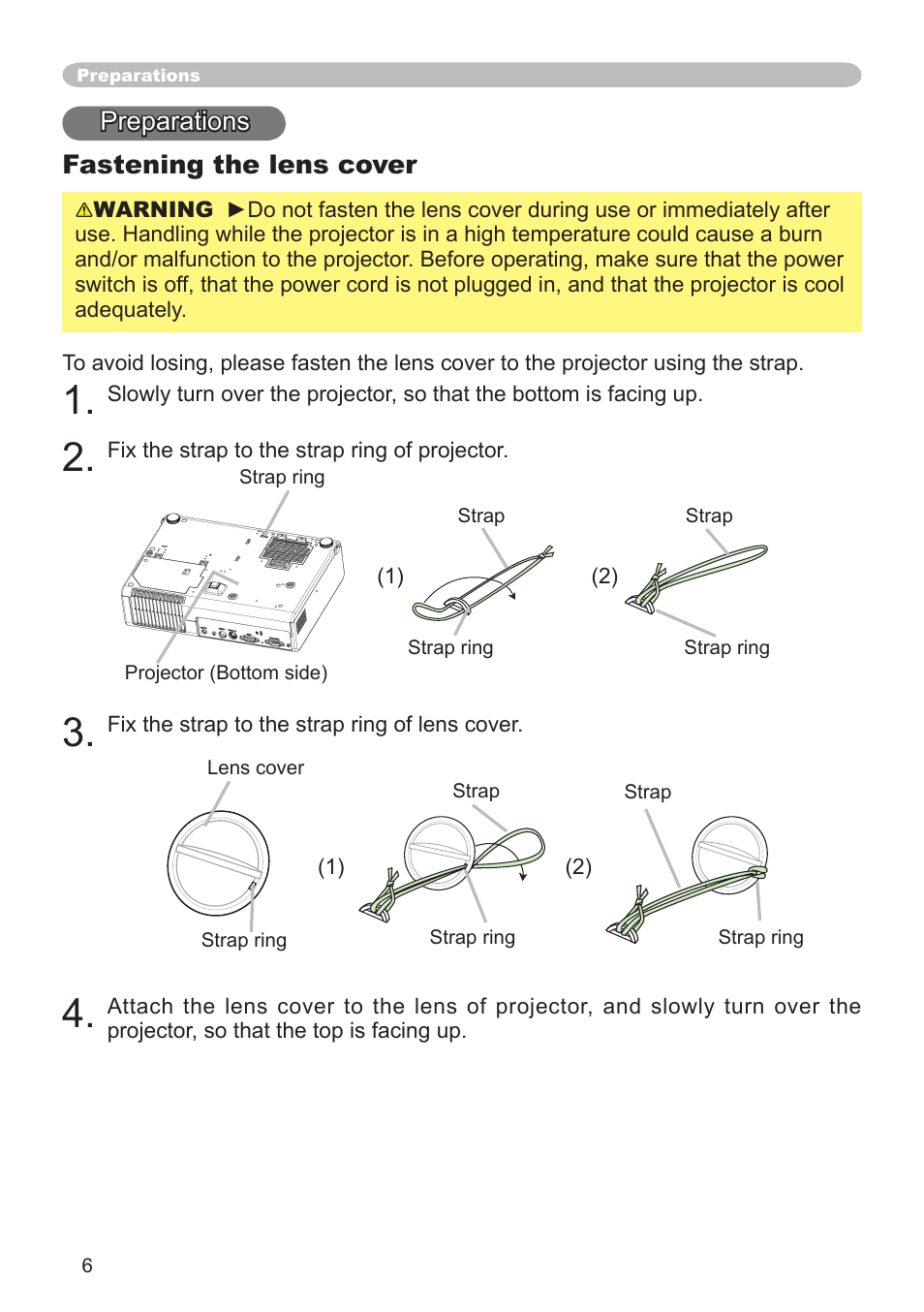 Preparations, Fastening the lens cover, Preparations fastening the lens cover | Dukane 8064 User Manual | Page 8 / 70