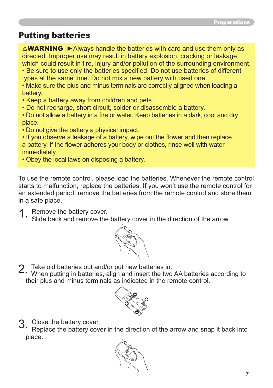 Putting batteries | Dukane 8064 User Manual | Page 9 / 70