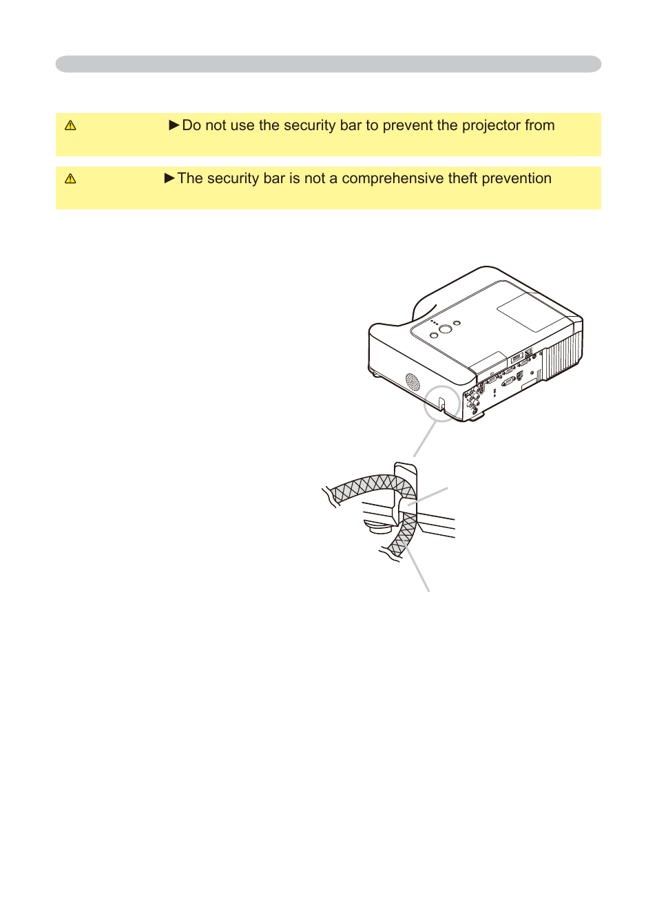 Using the security bar, Aux i/o dc 5v 0.5a, Setting up | Dukane 8776-W User Manual | Page 13 / 174