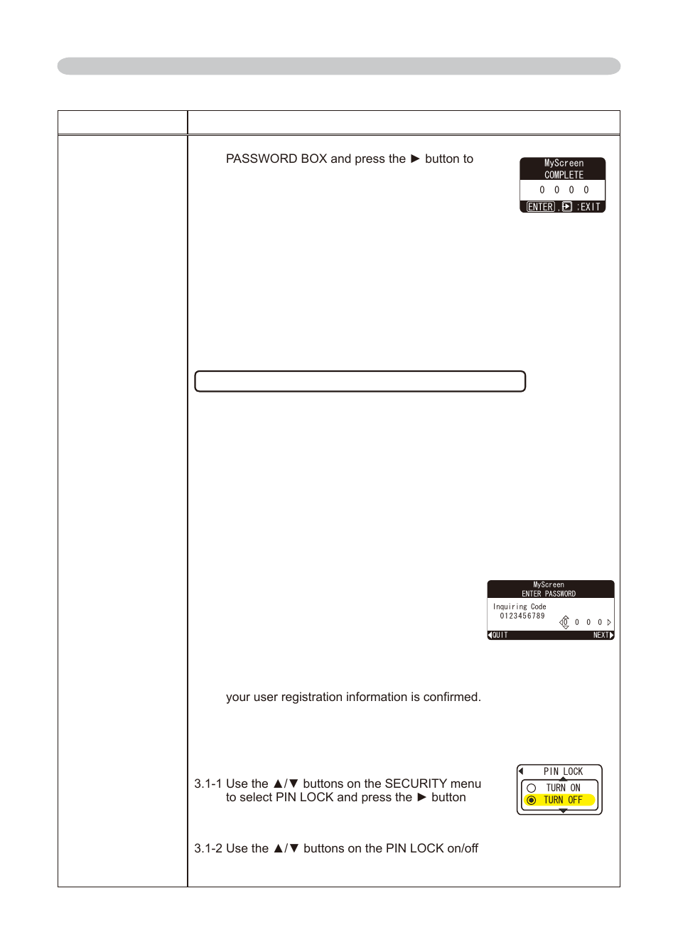 Using the pin lock function, Option menu (continued) | Dukane 8776-W User Manual | Page 50 / 174
