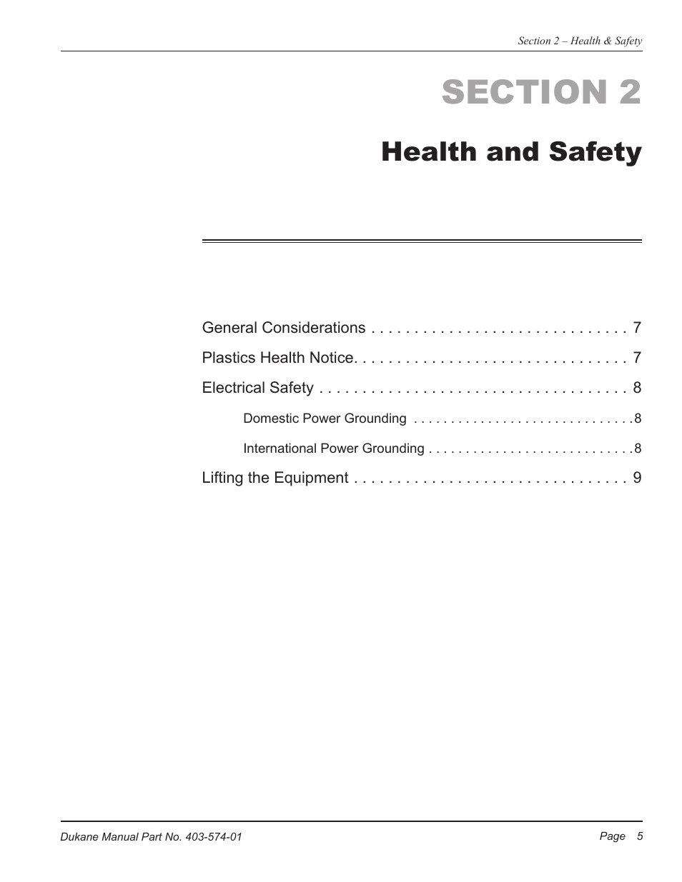 Health and safety | Dukane ULTRASONIC GENERATOR/POWER SUPPLY LS 403-574-01 User Manual | Page 11 / 136