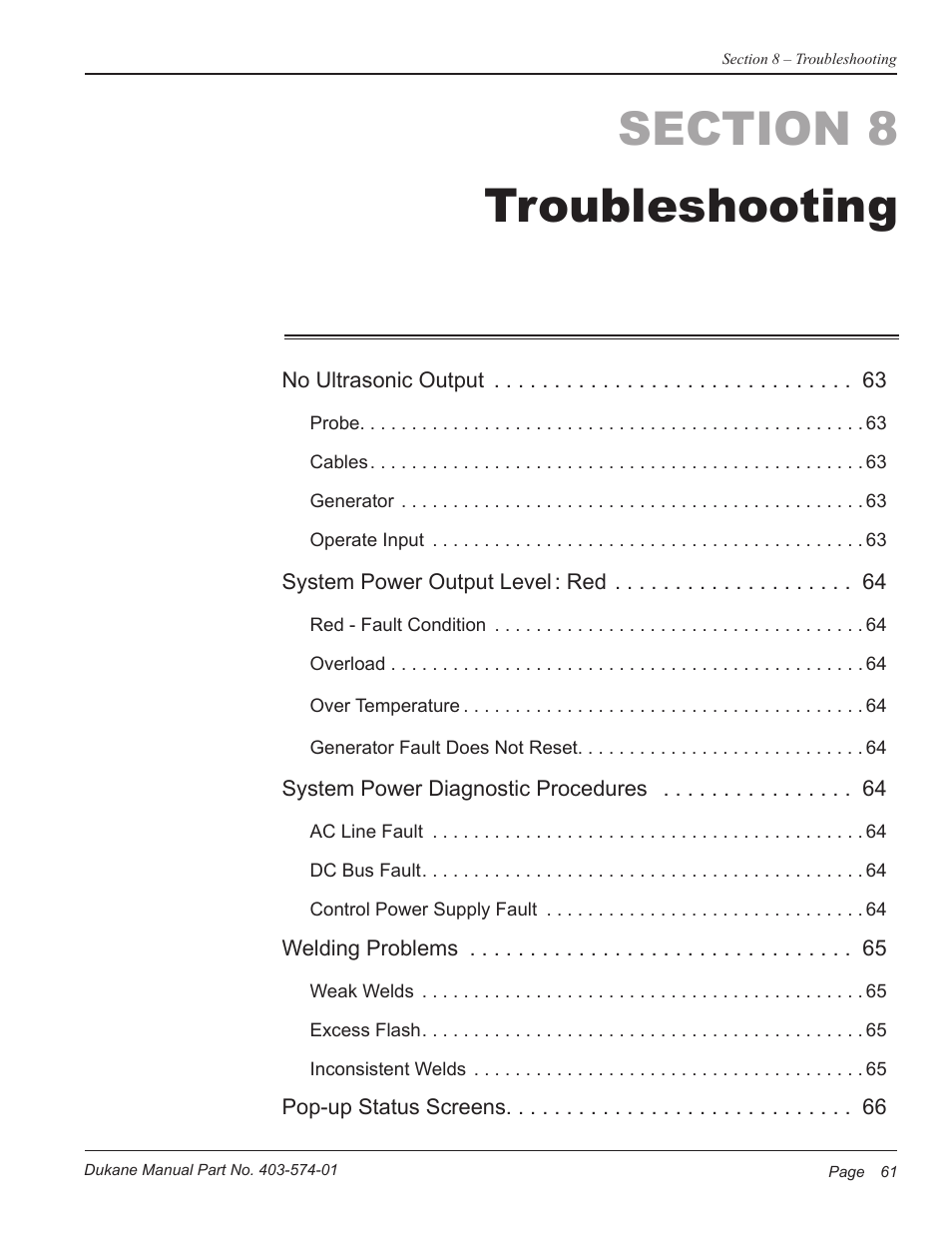 Dukane ULTRASONIC GENERATOR/POWER SUPPLY LS 403-574-01 User Manual | Page 67 / 136