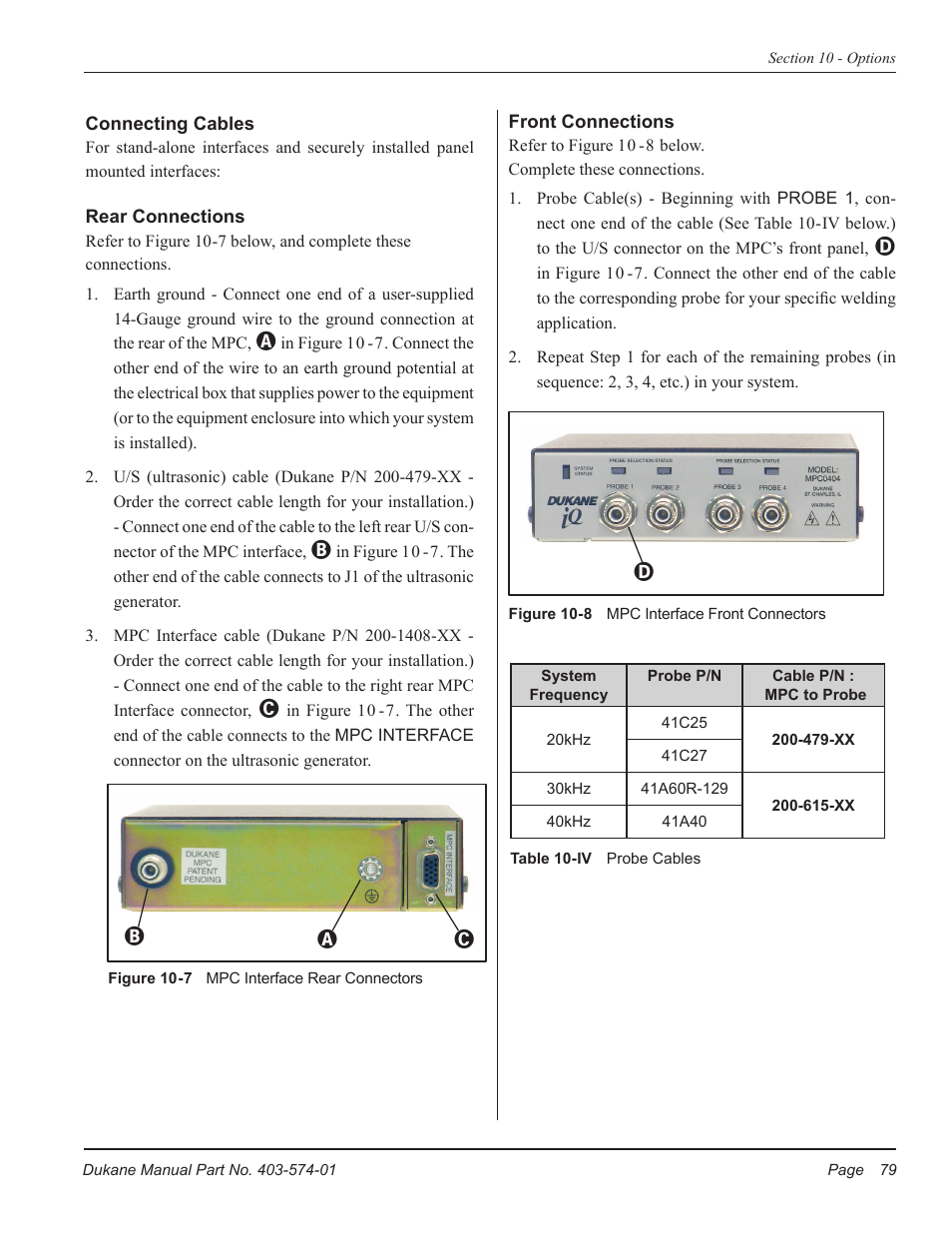 Ca b | Dukane ULTRASONIC GENERATOR/POWER SUPPLY LS 403-574-01 User Manual | Page 85 / 136