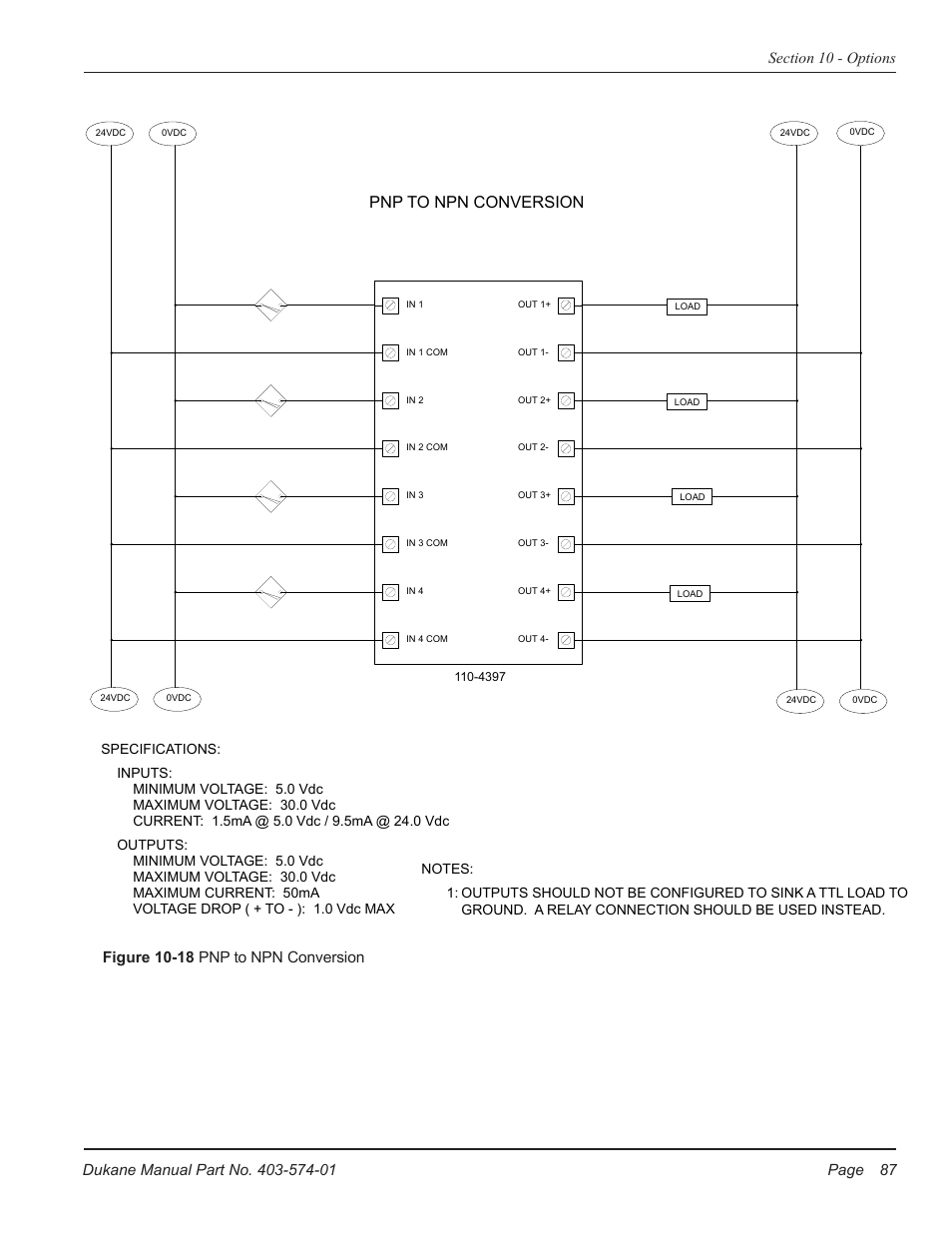 Pnp to npn conversion, Figure 10-18 pnp to npn conversion | Dukane ULTRASONIC GENERATOR/POWER SUPPLY LS 403-574-01 User Manual | Page 93 / 136