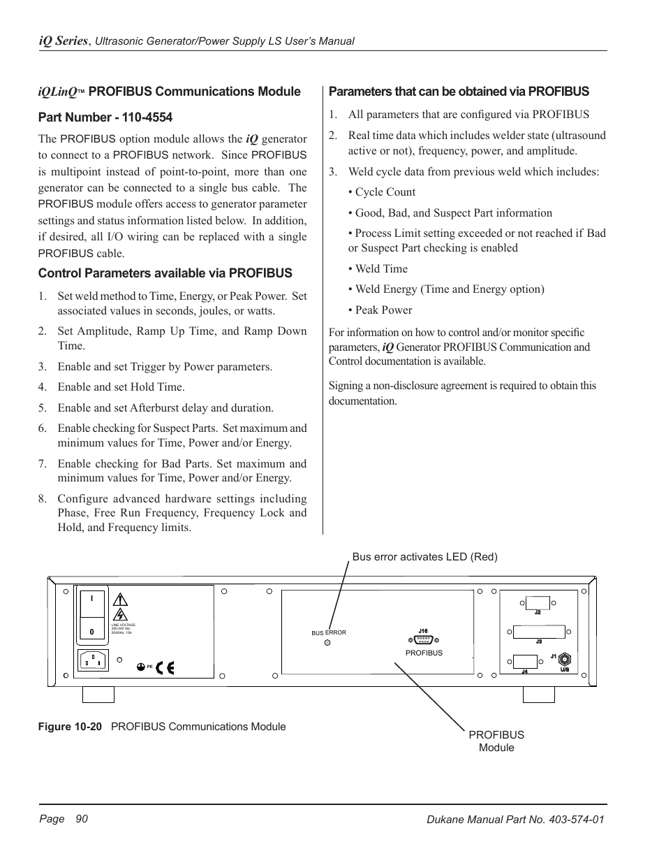 Dukane ULTRASONIC GENERATOR/POWER SUPPLY LS 403-574-01 User Manual | Page 96 / 136