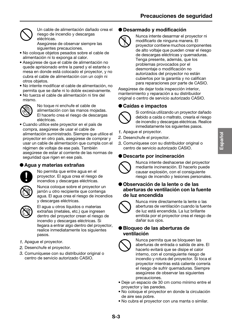 Casio XJ-A130V Operaciones básicas User Manual | Page 4 / 38