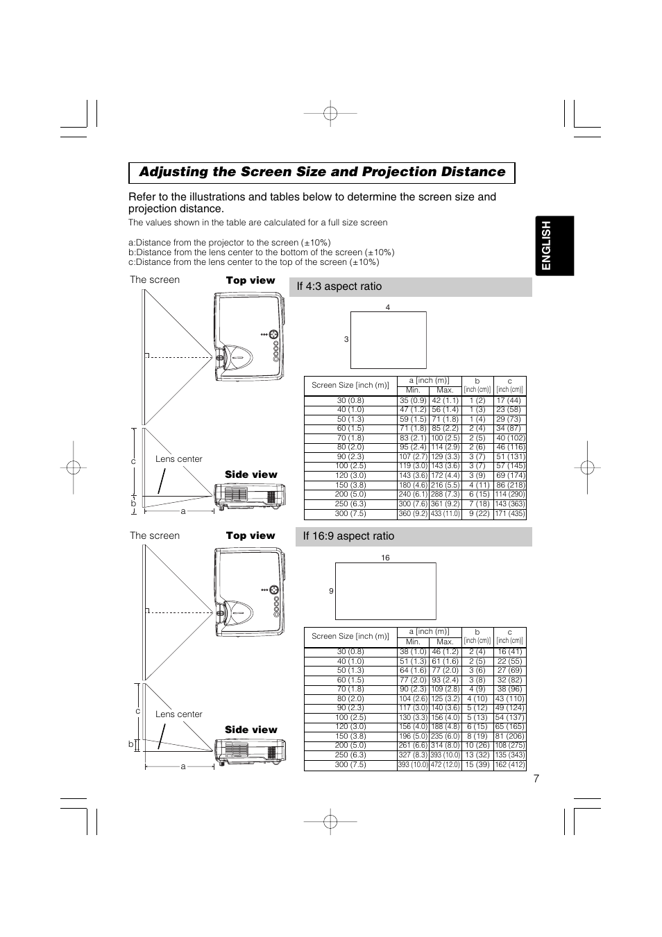 Adjusting the screen size and projection distance | Dukane 28A8049A User Manual | Page 17 / 65