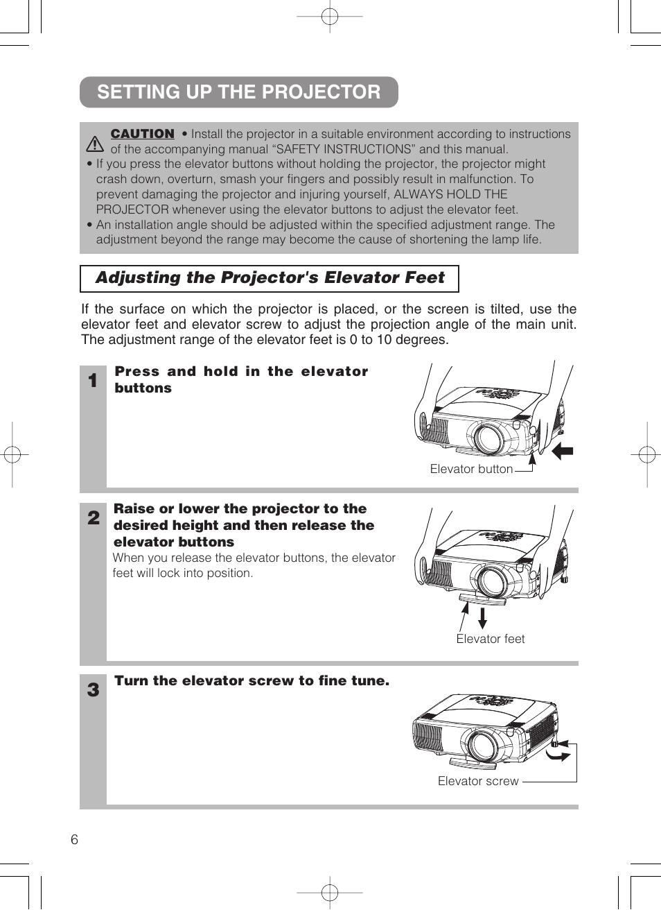 Setting up the projector | Dukane 28A8247 User Manual | Page 14 / 62