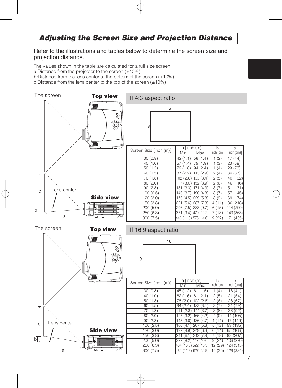 Adjusting the screen size and projection distance | Dukane 28A8247 User Manual | Page 15 / 62