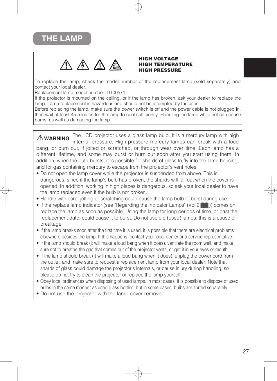 The lamp | Dukane 28A8247 User Manual | Page 35 / 62