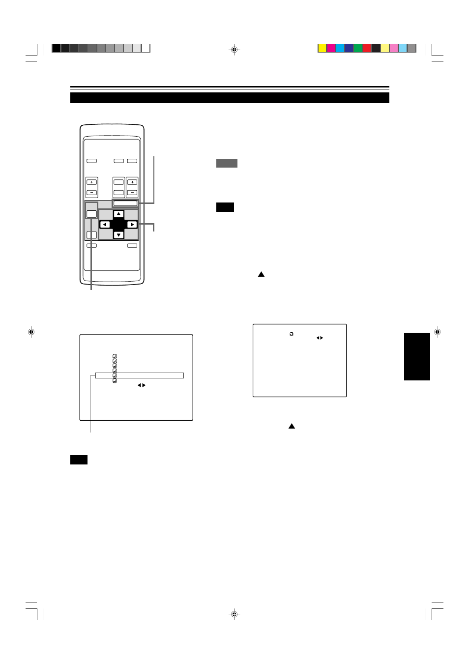 Setting and adjusting other functions (options), Press the menu/enter button, Select the “options” with the cursor button 5 or | Remote control unit ■ main menu | Dukane 9015 User Manual | Page 43 / 57