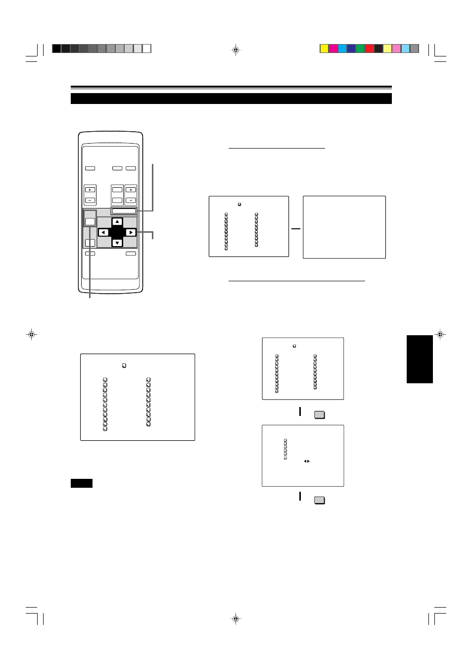 Changing (setting) the source (cont.), Press the menu/enter button to set (fix) it, Remote control unit ■ submenu item | 47 english, Operating the main menu (cont.), When auto is selected, When other than auto is selected | Dukane 9015 User Manual | Page 47 / 57