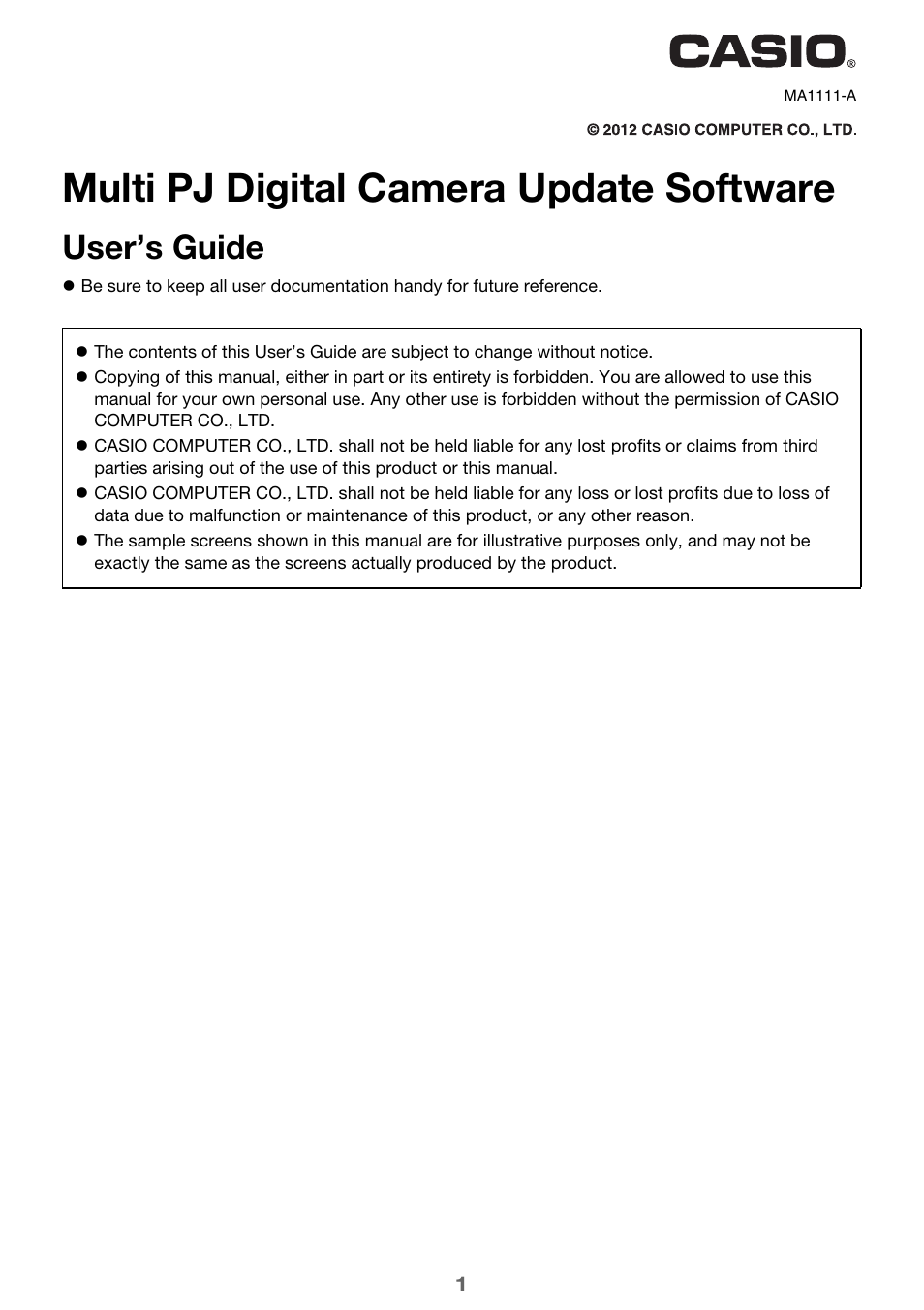 Casio XJ-A146 User Manual | 3 pages