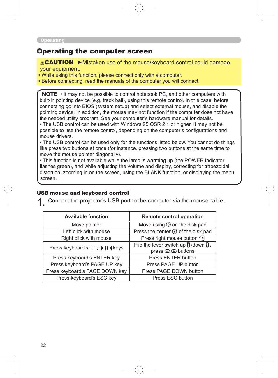 Operating the computer screen | Dukane ImagePro 8915 User Manual | Page 34 / 84