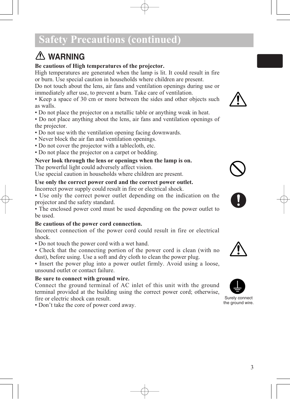Safety precautions (continued), Warning | Dukane ImagePro 8915 User Manual | Page 5 / 84