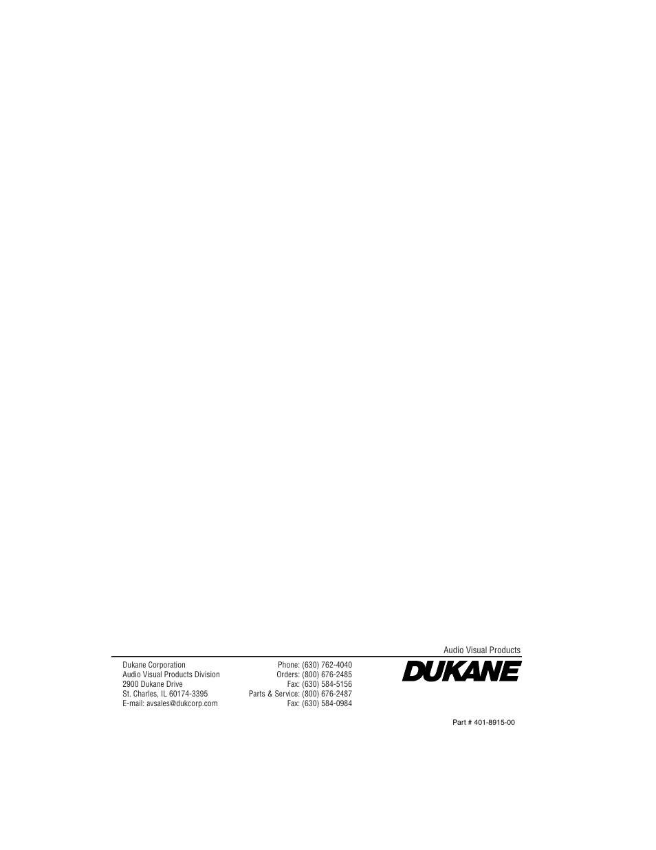 Dukane ImagePro 8915 User Manual | Page 84 / 84