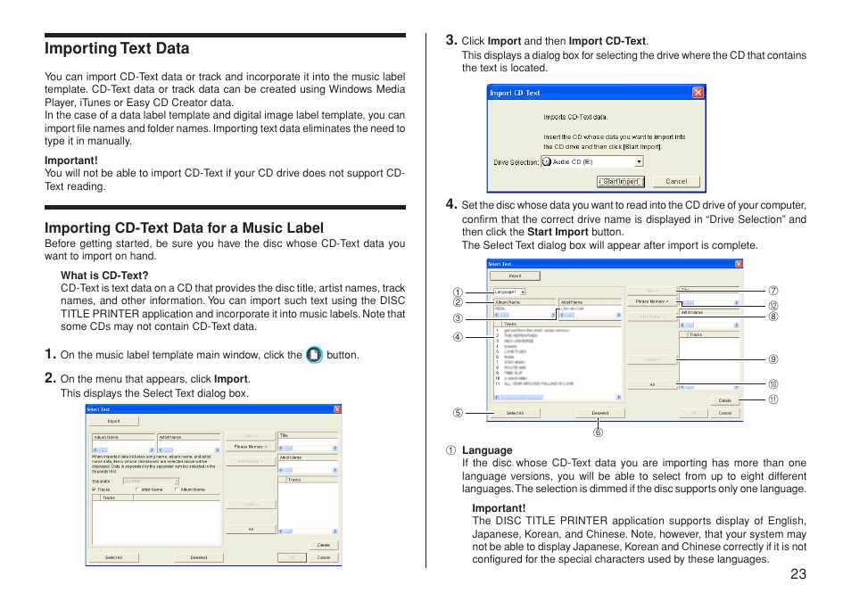 Importing text data | Casio CW-L300 User Manual | Page 24 / 66