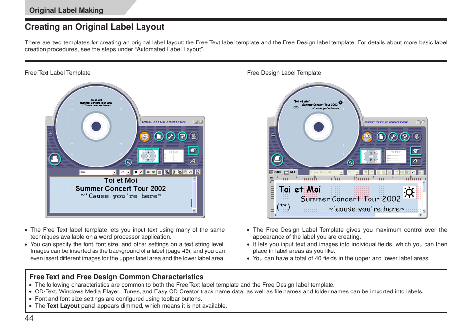 Original label making, Creating an original label layout | Casio CW-L300 User Manual | Page 45 / 66