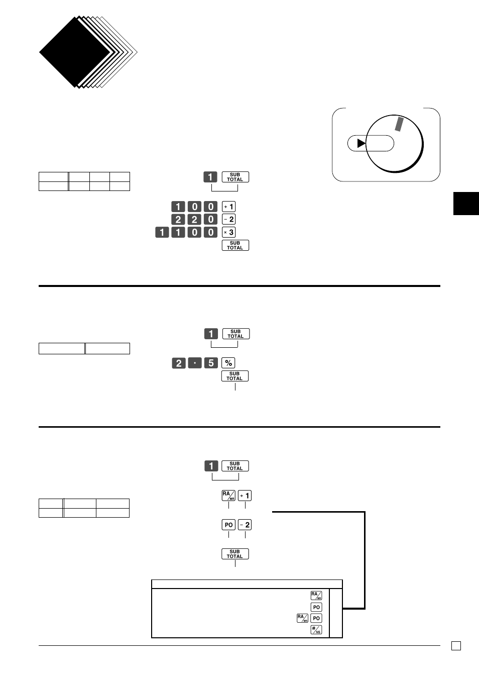 Convenient operation part 2, Various programming, 1 unit price for departments | 2 rate for percent key, 3 to change tax status for departments, Zo .a ]s o | Casio 130CR User Manual | Page 19 / 40