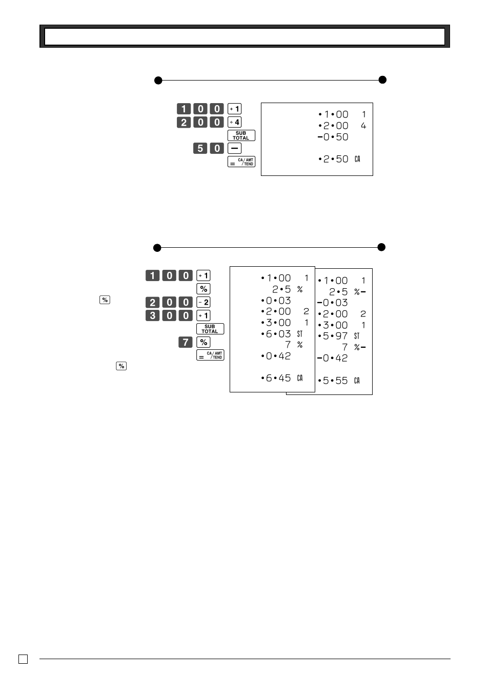 7-5 reduction on subtotal, Z?? a x?? f o b? z p, 7-6 premium/ discount | Casio 130CR User Manual | Page 34 / 40