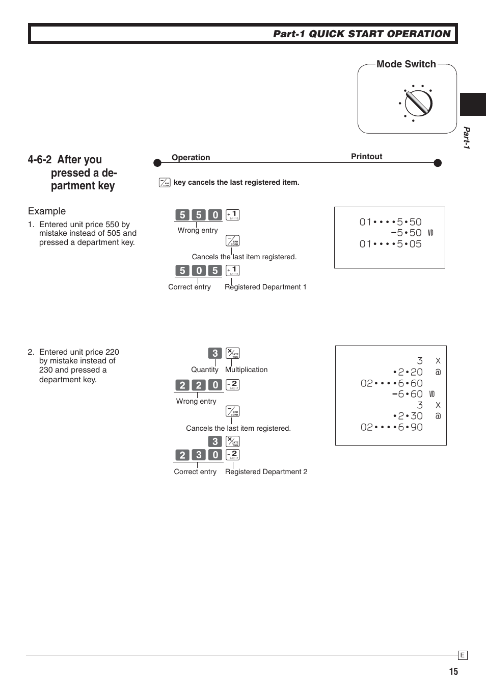 6-2 after you pressed a de- partment key | Casio 140CR User Manual | Page 15 / 40