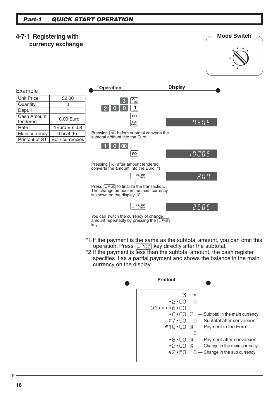 7-1 registering with currency exchange | Casio 140CR User Manual | Page 16 / 40