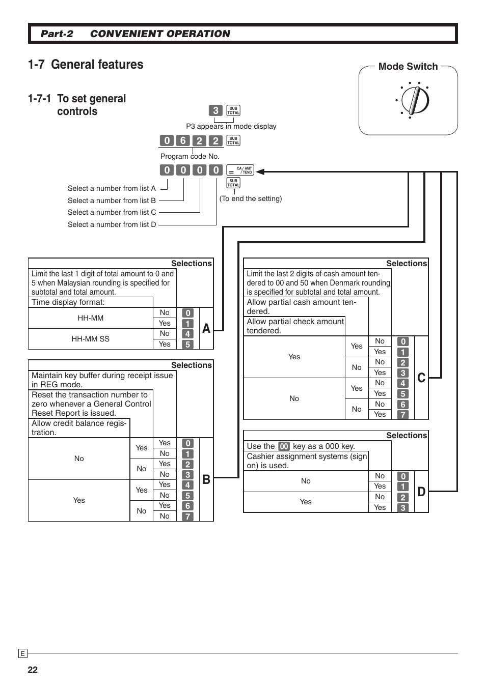 7 general features, 7-1 to set general controls | Casio 140CR User Manual | Page 22 / 40