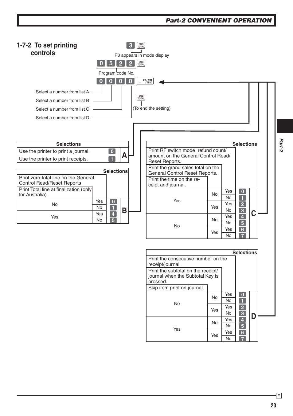 7-2 to set printing controls | Casio 140CR User Manual | Page 23 / 40