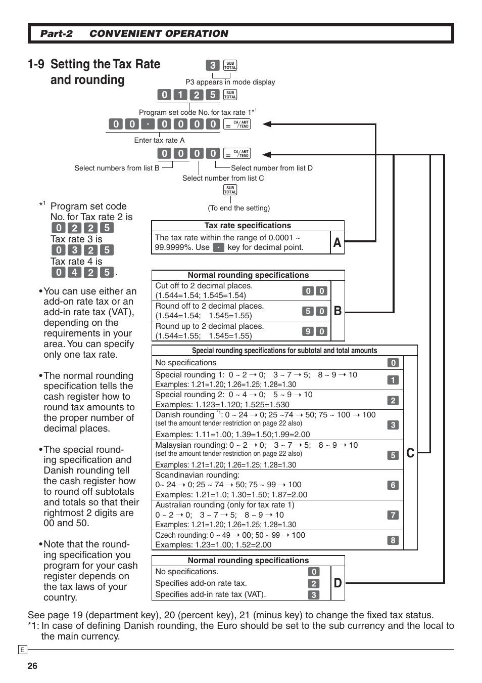 9 setting the tax rate and rounding | Casio 140CR User Manual | Page 26 / 40