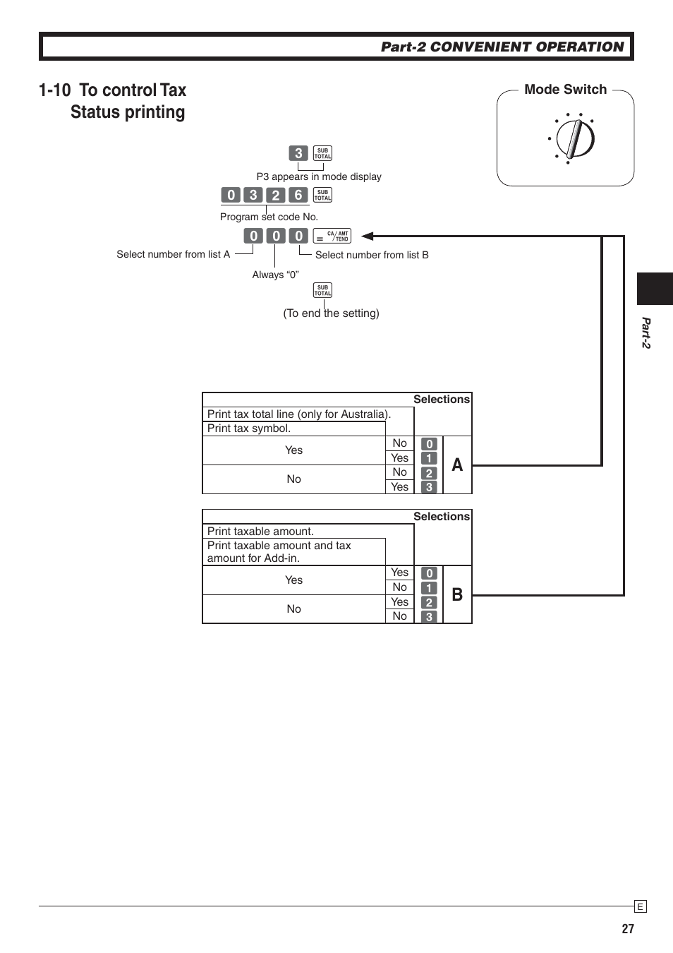 10 to control tax status printing | Casio 140CR User Manual | Page 27 / 40