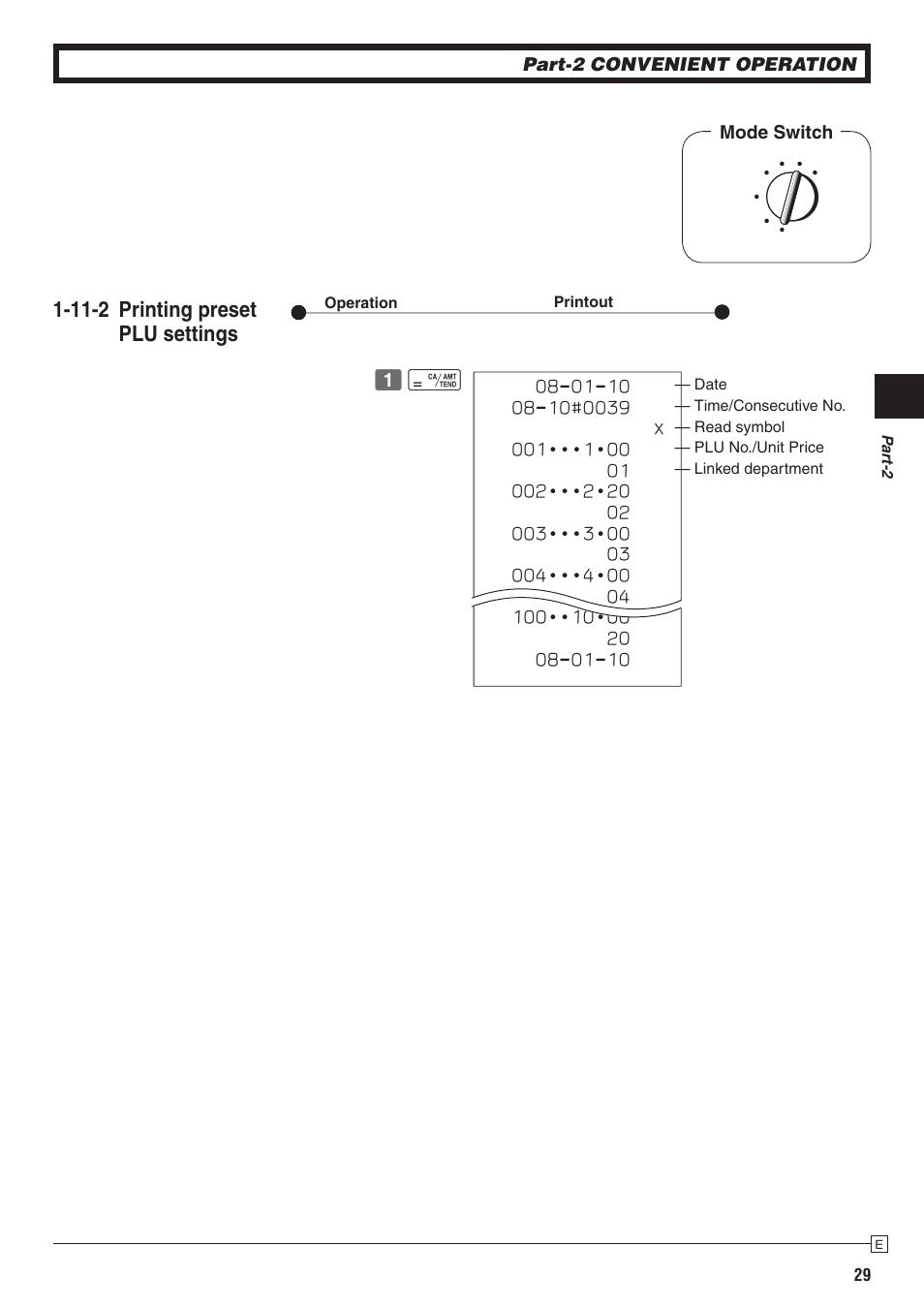 11-2 printing preset plu settings | Casio 140CR User Manual | Page 29 / 40