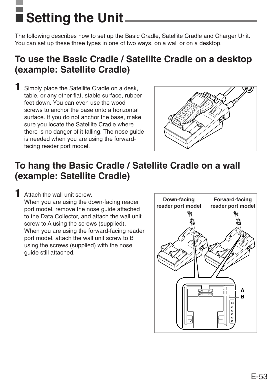 Setting the unit, E-53 | Casio DT-900 User Manual | Page 51 / 53