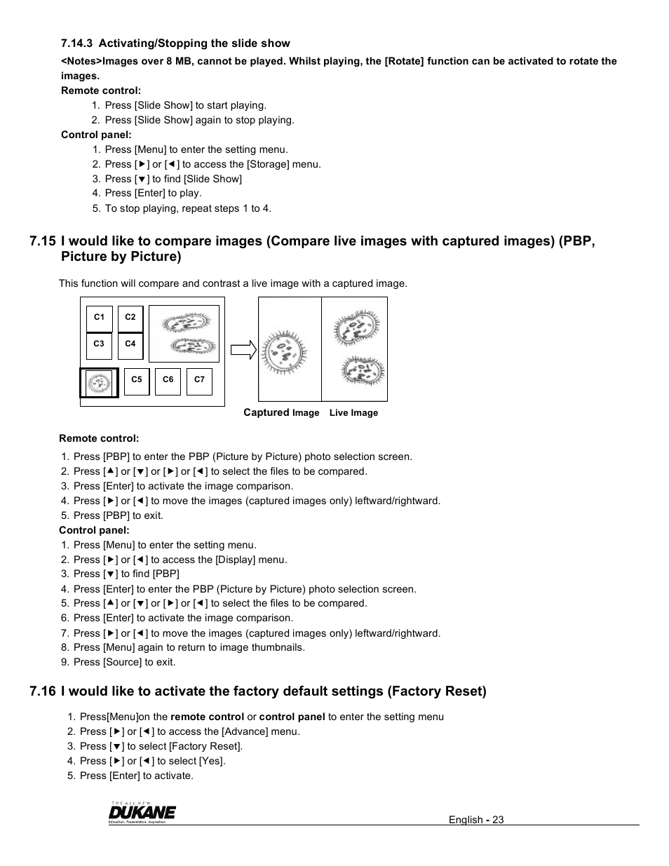 Dukane Visual Presenter Camera 445 User Manual | Page 24 / 32