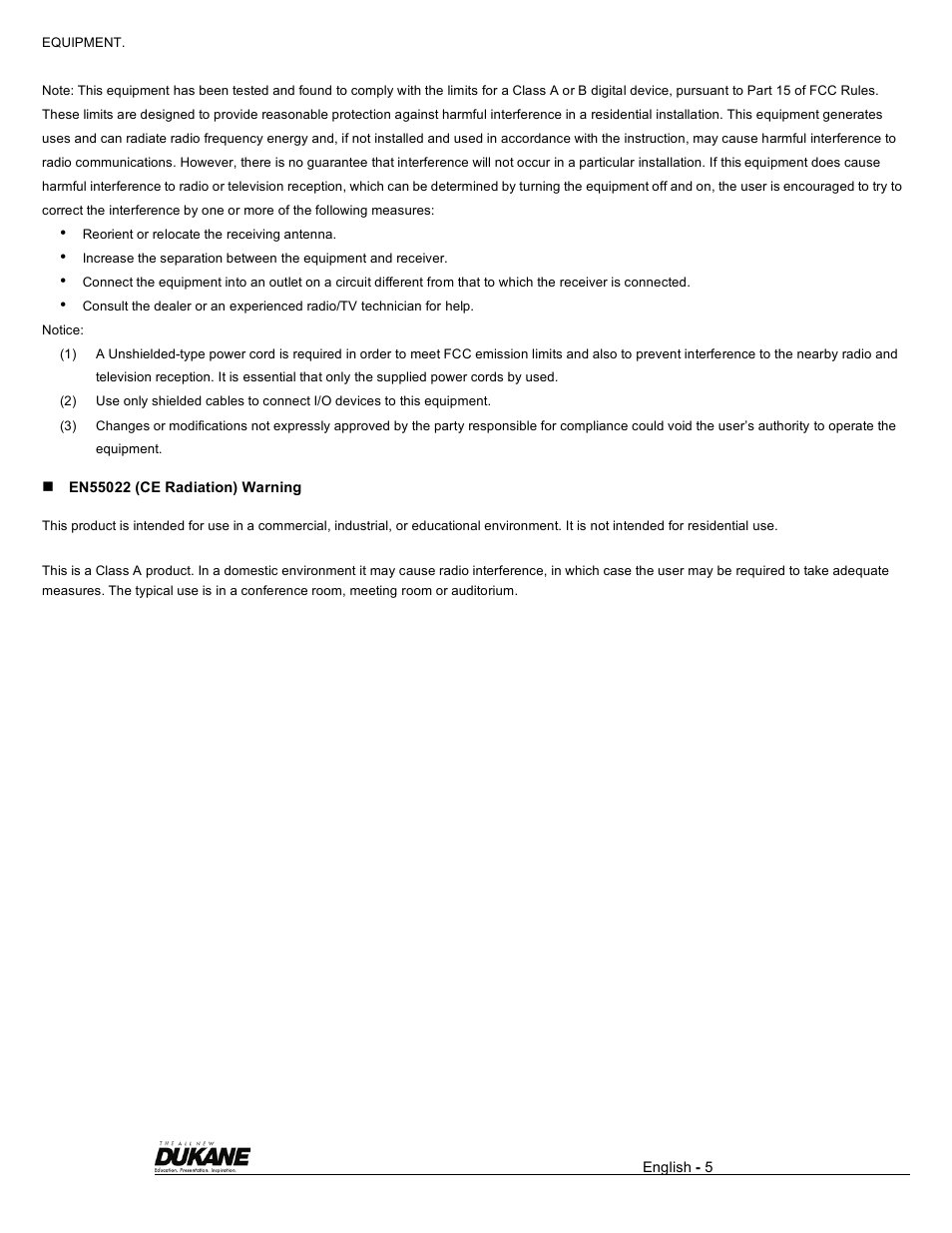 Dukane Visual Presenter Camera 445 User Manual | Page 6 / 32