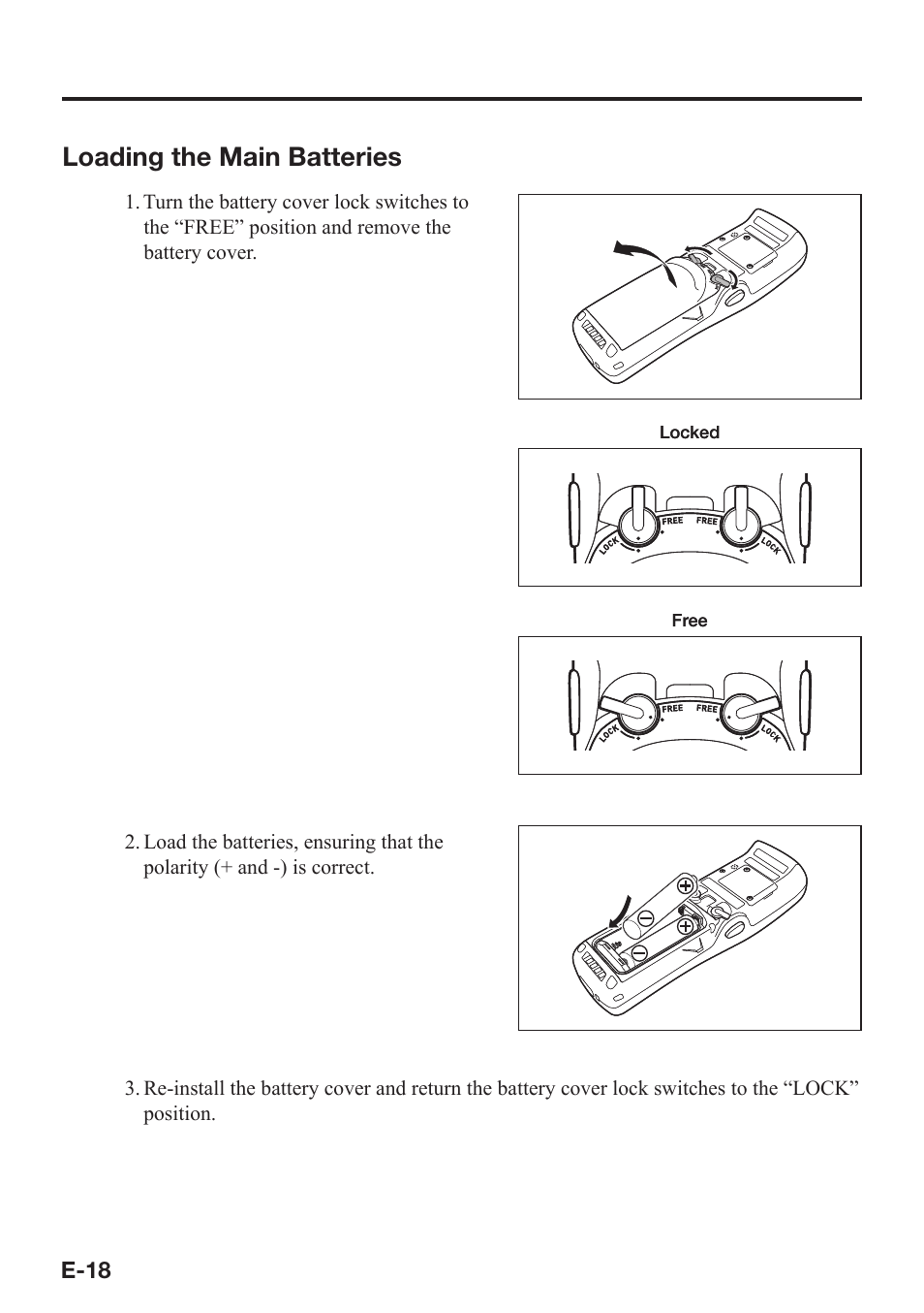 Loading the main batteries | Casio DT-970 User Manual | Page 20 / 40