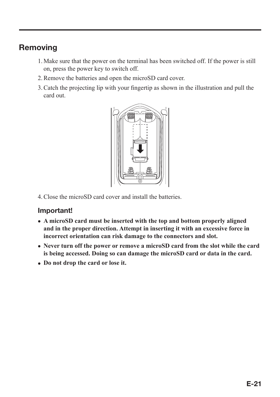 Removing | Casio DT-970 User Manual | Page 23 / 40