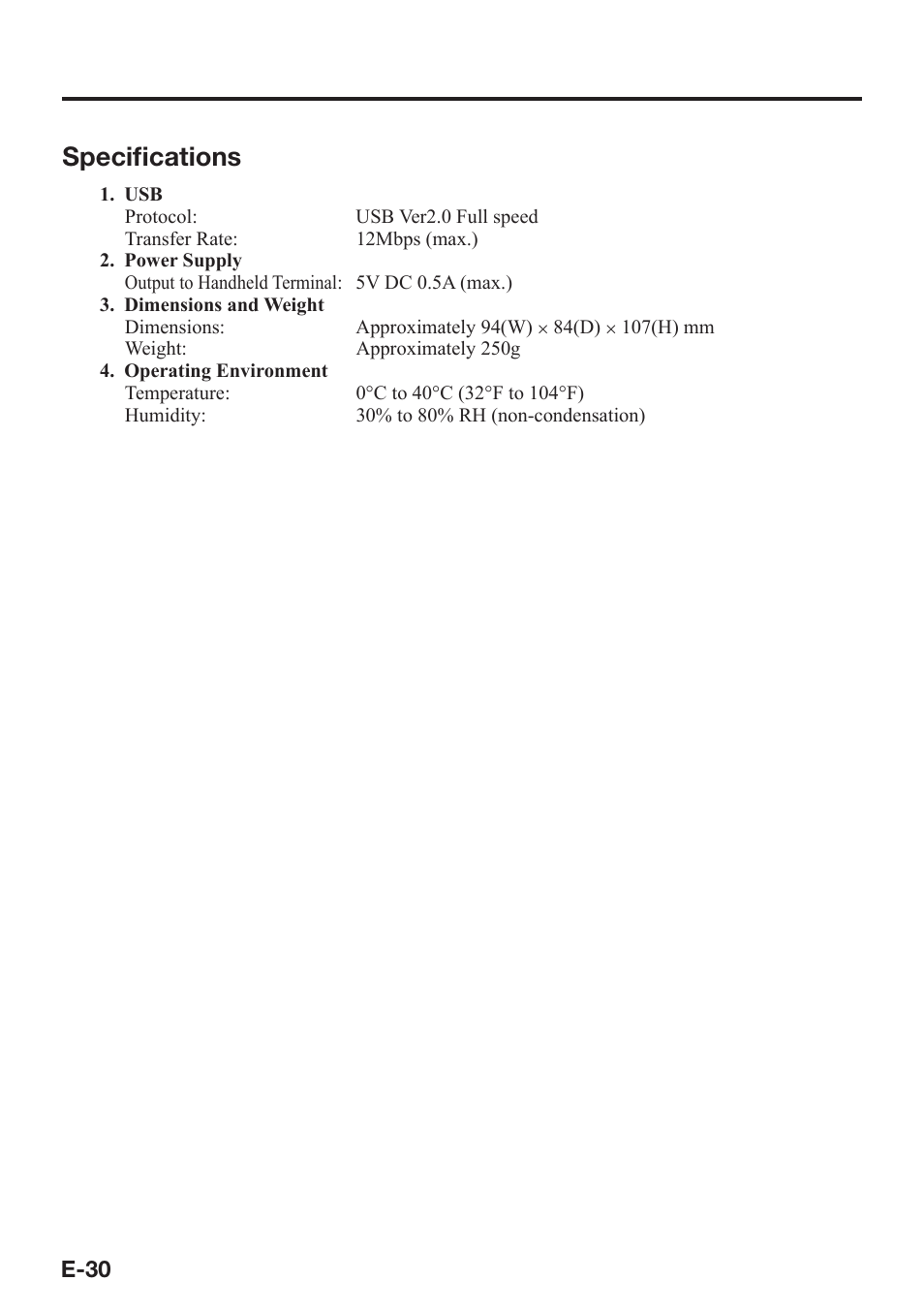 Specifi cations | Casio DT-970 User Manual | Page 32 / 40