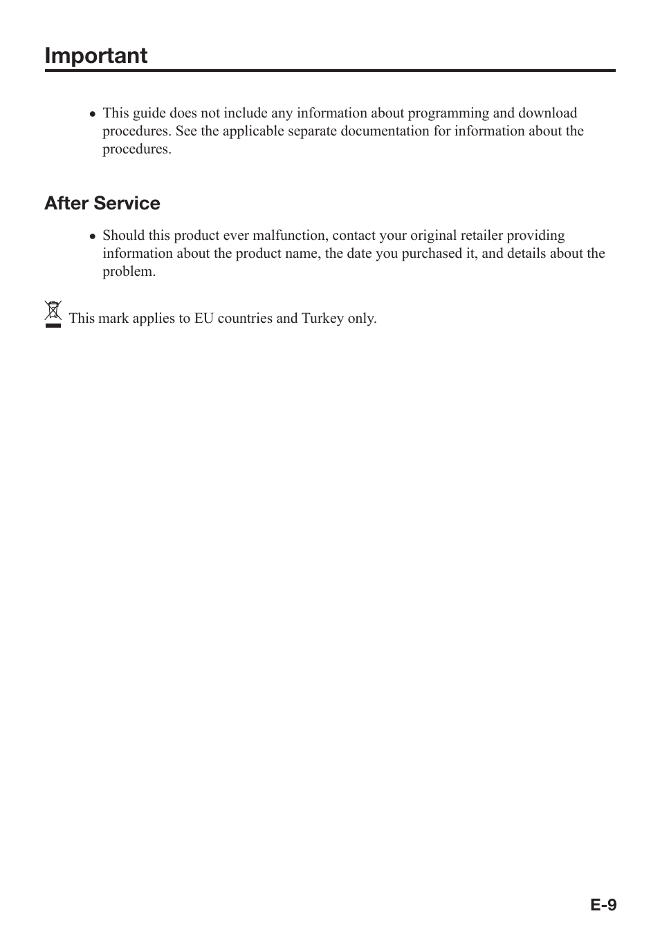Important, After service | Casio DT-X7 User Manual | Page 11 / 75