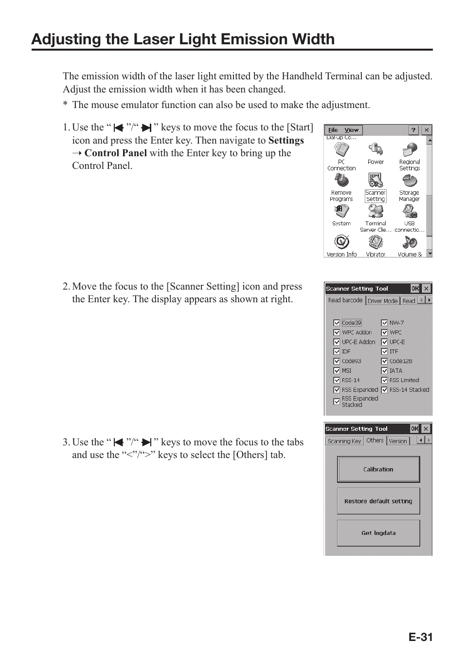 Adjusting the laser light emission width | Casio DT-X7 User Manual | Page 33 / 75