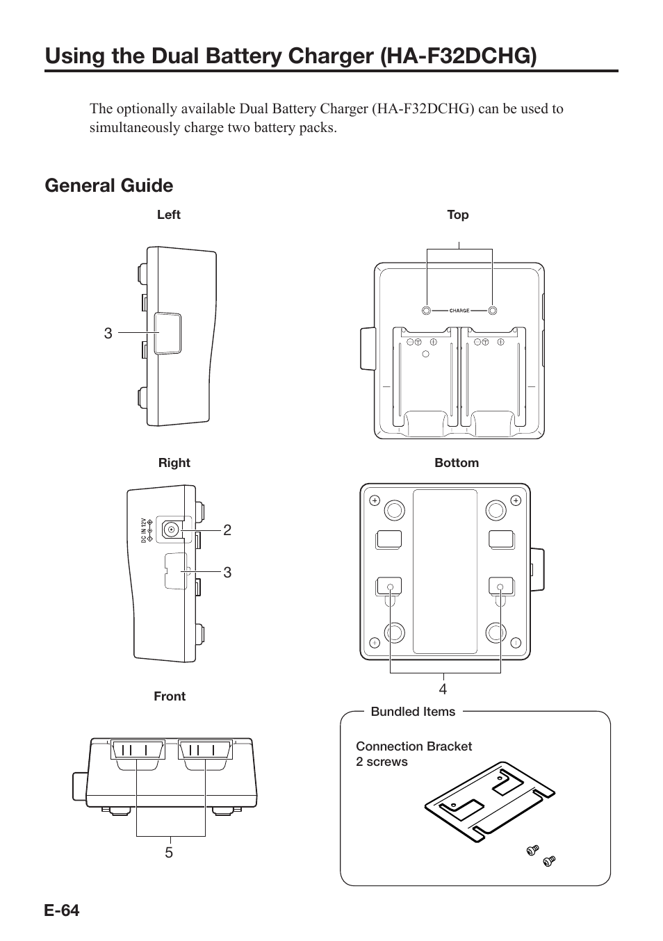 Using the dual battery charger (ha-f32dchg), General guide | Casio DT-X7 User Manual | Page 66 / 75