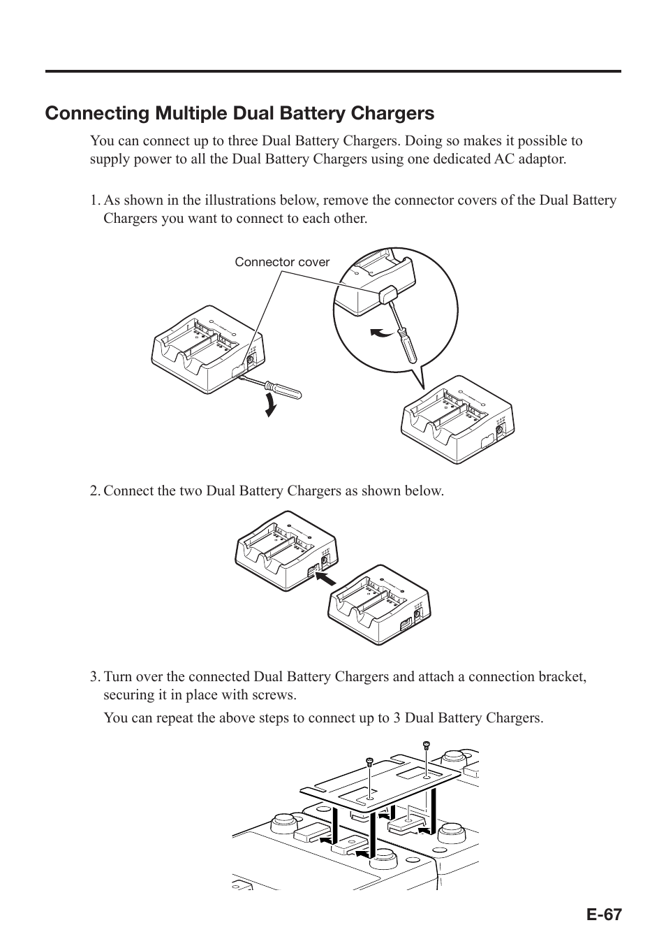 Connecting multiple dual battery chargers | Casio DT-X7 User Manual | Page 69 / 75