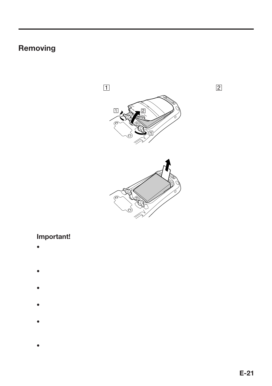 Removing | Casio DT-X8 User Manual | Page 23 / 75