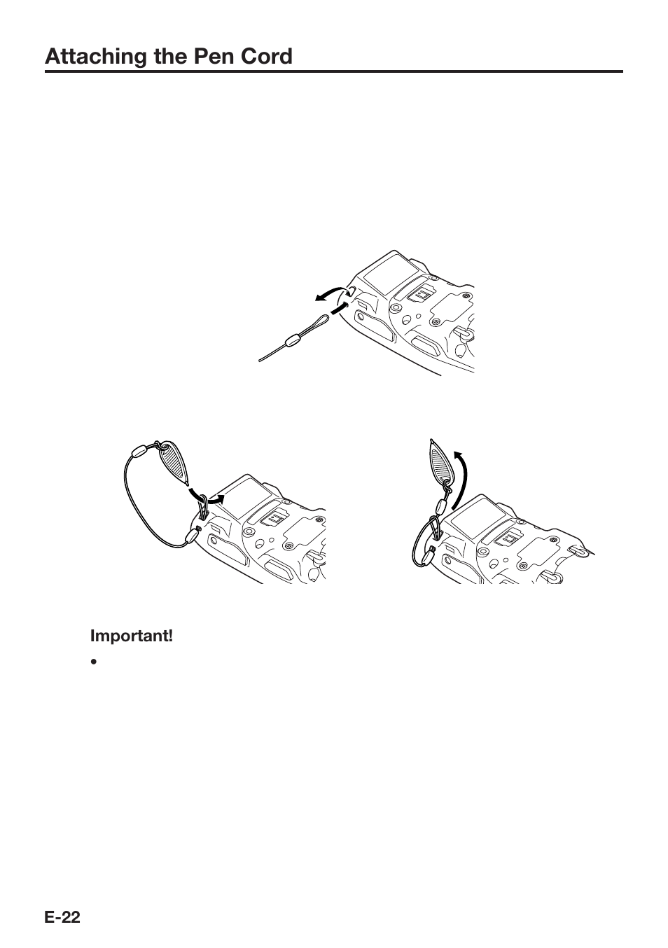 Attaching the pen cord | Casio DT-X8 User Manual | Page 24 / 75