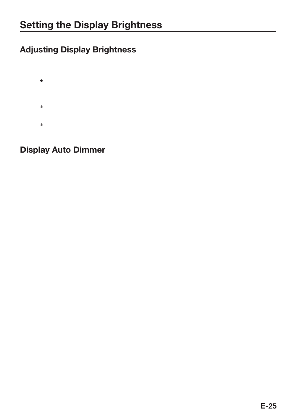 Setting the display brightness, Adjusting display brightness, Display auto dimmer | Casio DT-X8 User Manual | Page 27 / 75