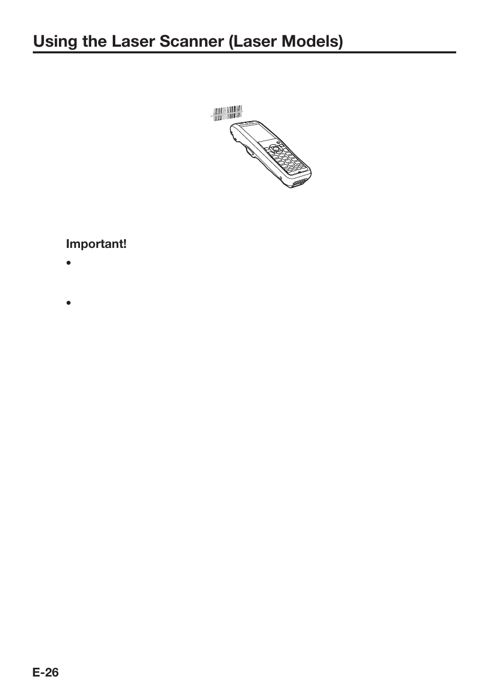 Using the laser scanner (laser models) | Casio DT-X8 User Manual | Page 28 / 75