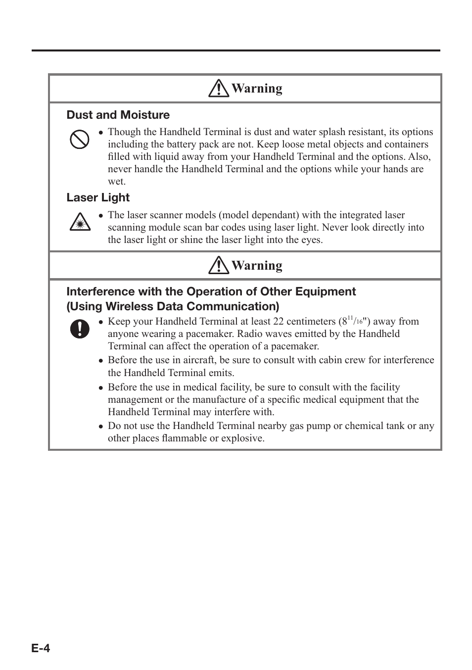 Warning | Casio DT-X8 User Manual | Page 6 / 75