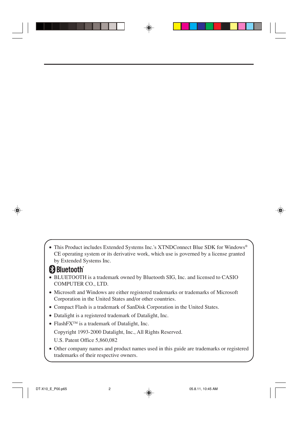 Casio DT-X10 User Manual | Page 2 / 62