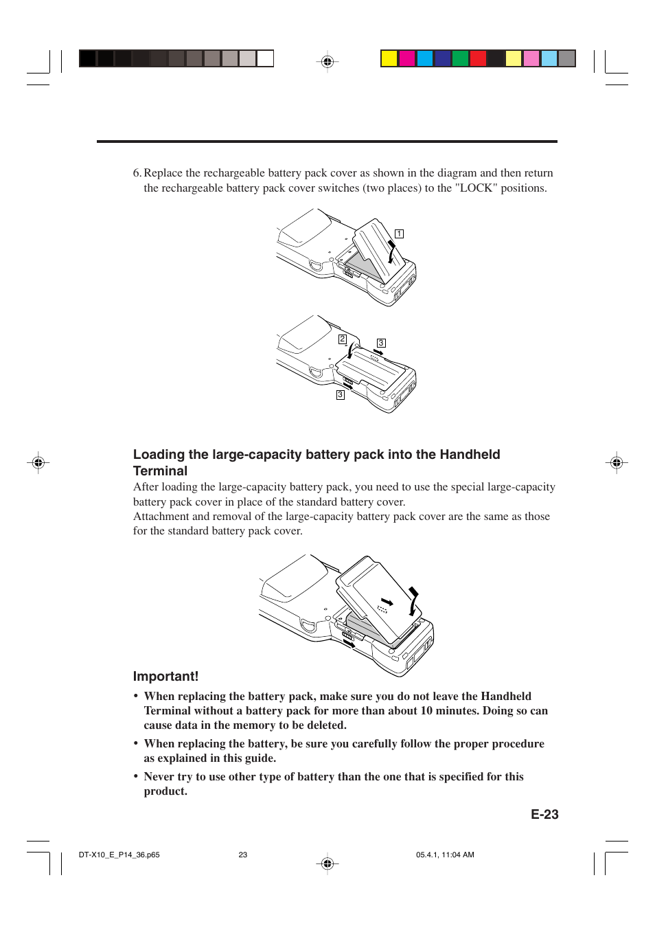 Important | Casio DT-X10 User Manual | Page 25 / 62